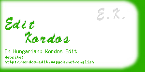 edit kordos business card
